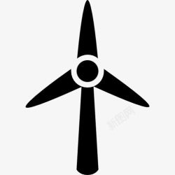 涡轮机风力涡轮机的剪影图标高清图片