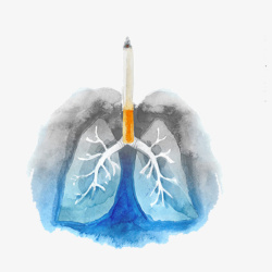 吸烟者的肺手绘色彩吸烟者的肺高清图片