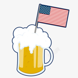 美国代表标签美国啤酒卡通插画矢量图高清图片