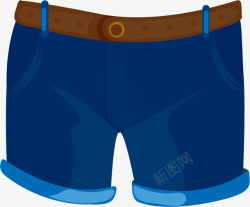 短裤男士卡通蓝色短裤图高清图片