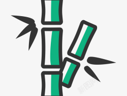 竹子纹理背景绿色手绘竹子元素矢量图图标高清图片
