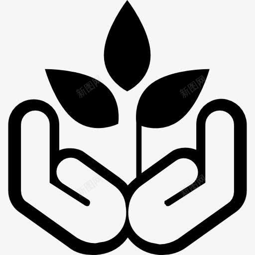 植物生长在手掌图标png_新图网 https://ixintu.com 业务 叶子 启动图标 成长 手 手掌 手掌画 标志 植物