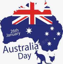澳大利亚日澳大利亚国旗地图矢量图高清图片