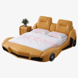 个性跑车汽车床定制儿童床真皮床双人床高清图片