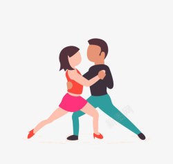 跳踢踏舞的男人和女人手绘卡通插素材