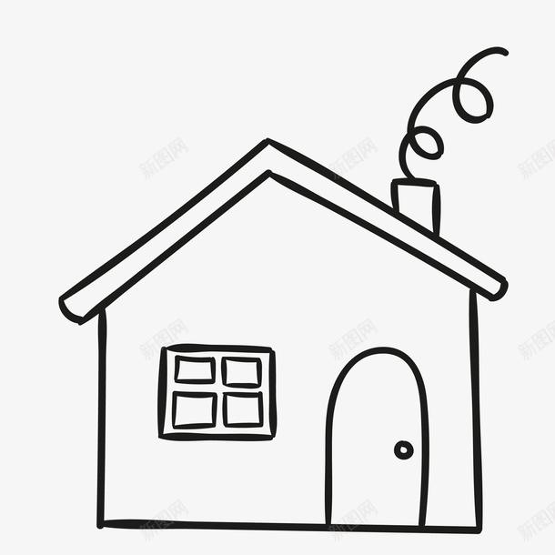 房屋简笔画图标png_新图网 https://ixintu.com png图形 建筑物 房子 房屋 装饰