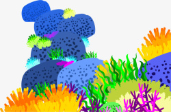 立体海草彩色美丽大海珊瑚礁高清图片