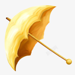 黄色手绘雨伞片素材