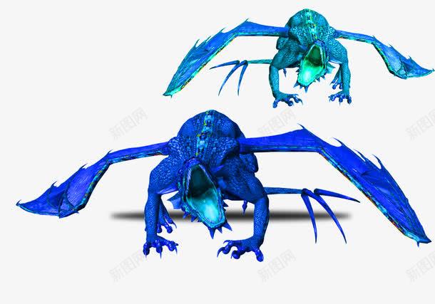 蓝色凶猛巨龙png免抠素材_新图网 https://ixintu.com 凶猛风格 巨龙 游戏设计素材 蓝色 魔幻生物