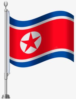 蓝条朝鲜国旗高清图片