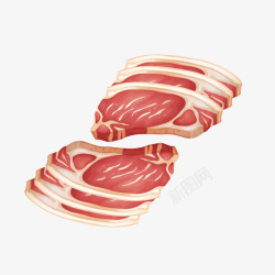 猪瘦肉卡通猪肉加工矢量图高清图片