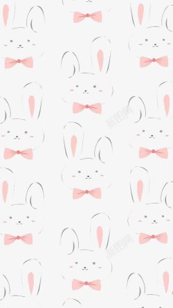 白色兔子粉耳朵背景图素材