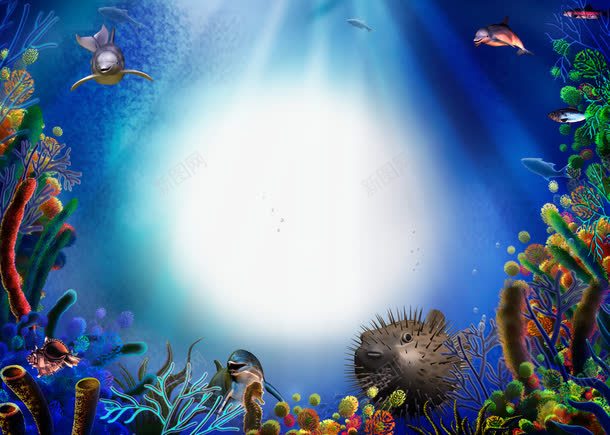 海底世界相框png免抠素材_新图网 https://ixintu.com 海底生物图片 海藻 海豚 热带鱼 珊瑚 相框素材 相框边框背景素材 素材 装饰 边框素材