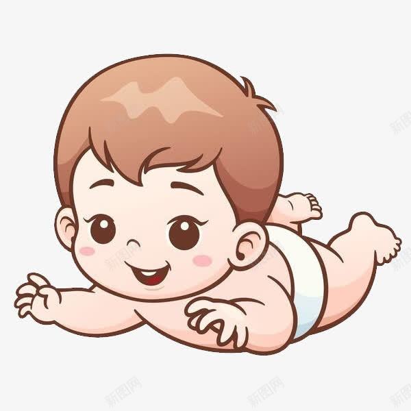 趴着的孩子png免抠素材_新图网 https://ixintu.com 卡通 可爱的 小孩子 小孩爬 手绘 白色的 简笔 趴着的
