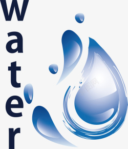 水能源蓝色水滴节水相关LOGO矢矢量图图标高清图片