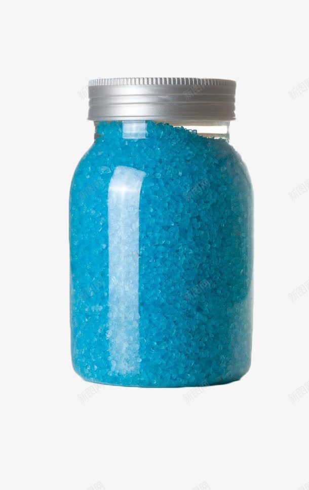 蓝色海盐晶体png免抠素材_新图网 https://ixintu.com 晶体 海盐 玻璃罐 盐晶 蓝色 颗粒