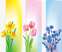 春季花卉边框横幅矢量图素材