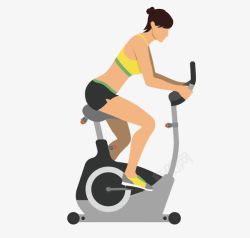 骑自行车的女人在健身房挥汗的女子高清图片