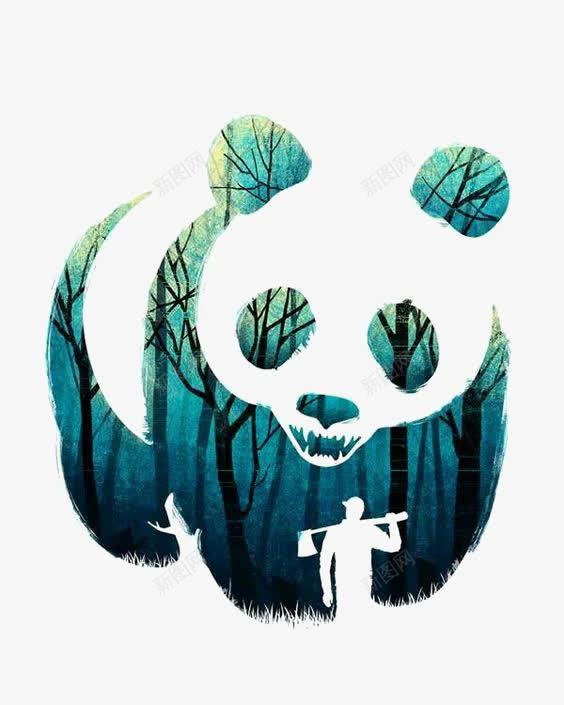 熊猫png免抠素材_新图网 https://ixintu.com 伐木工 卡通熊猫 大熊猫 手绘熊猫 森林 环境 自然