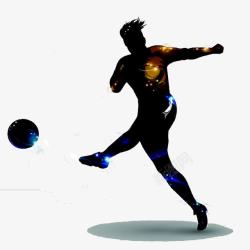 3d光影踢球足球运动足球运动员高清图片