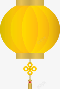 新年黄色灯笼挂饰素材