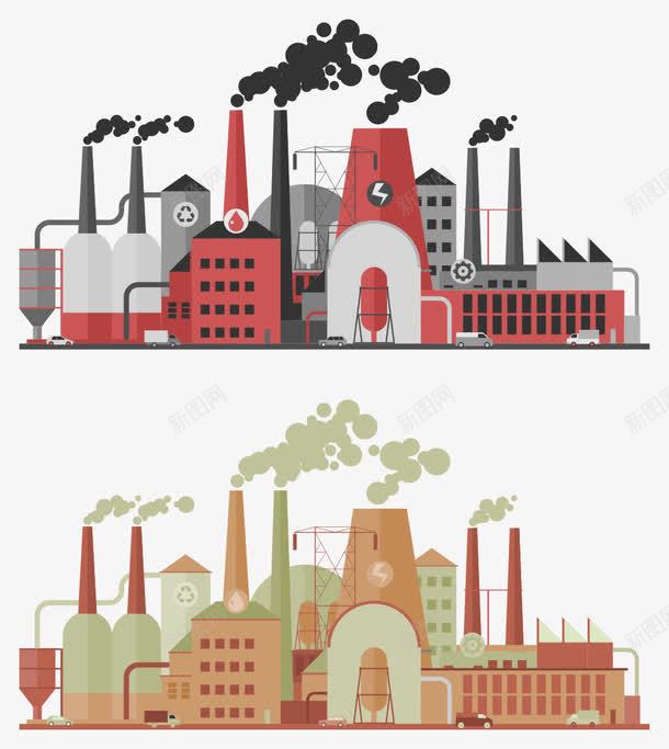 城市化工污染严重png免抠素材_新图网 https://ixintu.com 免扣png 化工厂 有害健康 环境污染