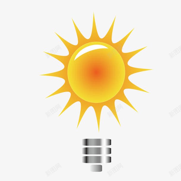 太阳光led灯泡png免抠素材_新图网 https://ixintu.com LED小灯泡 led灯泡 光明 创意设计 可爱 太阳 有希望