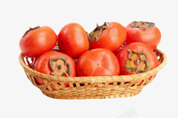 篮子装柿子棕色容器装西红柿的篮子编织物实高清图片
