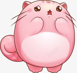 胖胖的小龙猫可爱卡通委屈粉色小龙猫高清图片