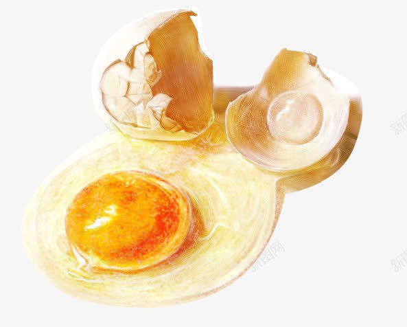手绘碎开的鸡蛋png免抠素材_新图网 https://ixintu.com 卡通 手绘 营养 食物 鸡蛋 鸡蛋壳 鸡蛋黄