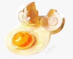 碎鸡蛋手绘碎开的鸡蛋高清图片