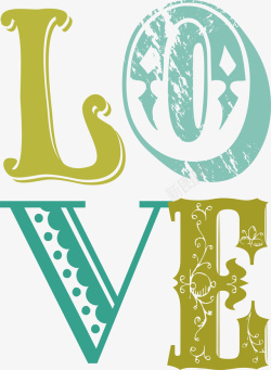 精美字体免抠爱情英文字体矢量图高清图片