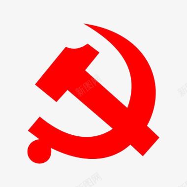 中国红党标镰刀装饰案图标图标