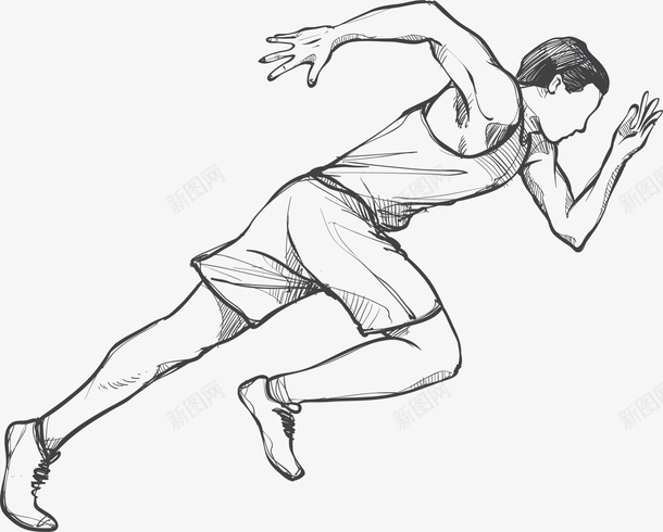 马拉松手绘跑步的男人图标png_新图网 https://ixintu.com 奔跑 手绘男人 绘画 起跑 跑步的男人 马拉松
