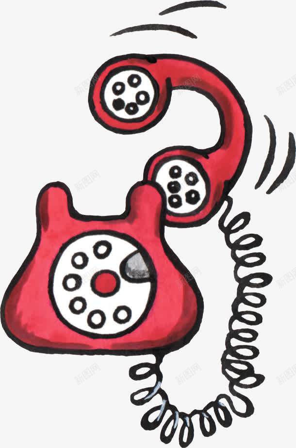 卡通红色电话图标png_新图网 https://ixintu.com 卡通 拨号电话 电话 电话响 电话铃声 红色