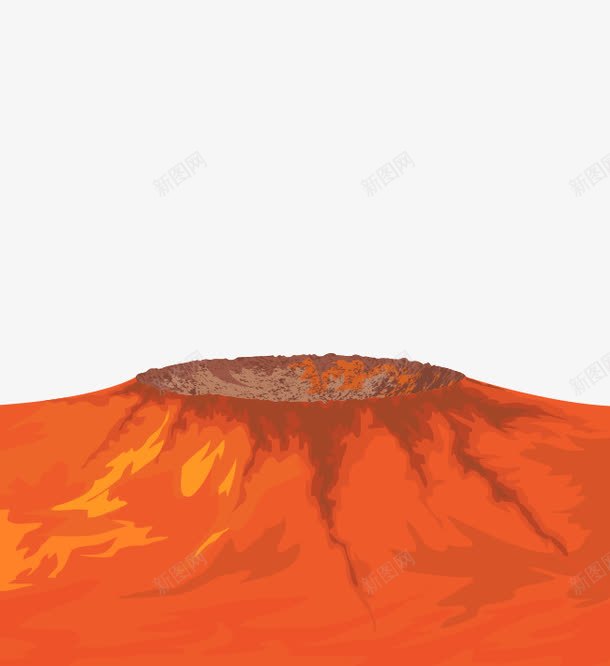 火山岩浆png免抠素材_新图网 https://ixintu.com 卡通岩浆 地表层 地质 橙色 火山 自然