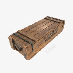 米色方形小弹药箱长条木制弹药箱高清图片