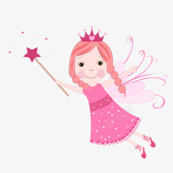 粉色魔法棒拿着魔法棒的仙女高清图片