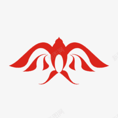 展翅的红色燕子标志图标图标