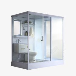 长方形玻璃长方形带卫生间整体淋浴房高清图片