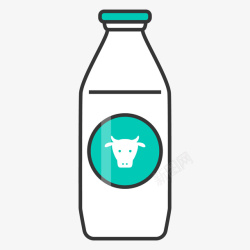 补钙棒骨一瓶手绘的扁平化牛奶矢量图高清图片