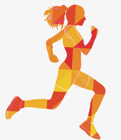 马拉松拼凑跑步的女人素材