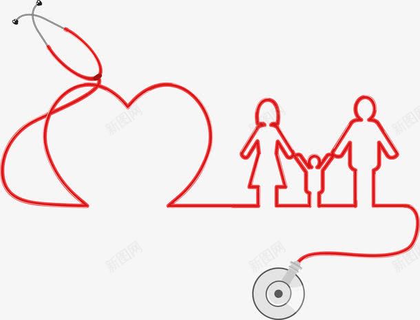家人健康创意矢量图eps免抠素材_新图网 https://ixintu.com 健康 全家人 呵护 心脏 矢量图