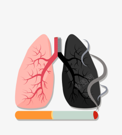 肺部图案卡通创意吸烟有害健康公益广告插高清图片
