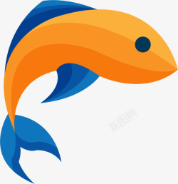 蓝色鱼尾世界海洋日跳起来的小鱼高清图片