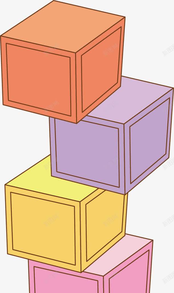 立体色块png免抠素材_新图网 https://ixintu.com 卡通手绘 彩色 方块 矢量插画素材 立体