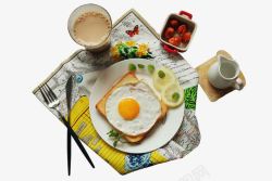 鸡蛋盘美好的早餐摆盘高清图片