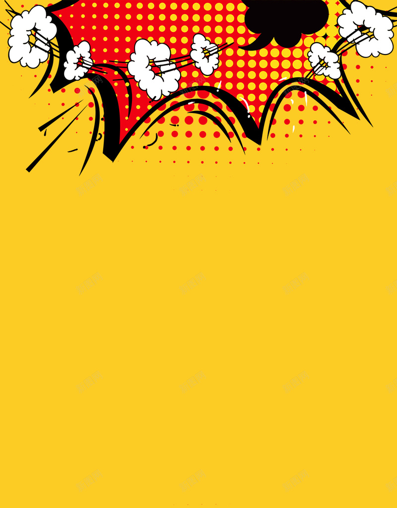 手绘卡通波普海报背景图psd设计背景_新图网 https://ixintu.com 圆点素材 对话框 波普风格背景 海报设计背景图片 爆炸素材 矢量几何边框 粉色 蓝色背景 黄色背景
