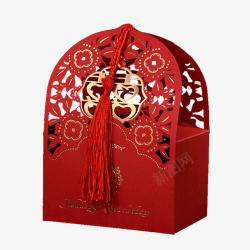 设计糖盒红色流苏礼盒高清图片