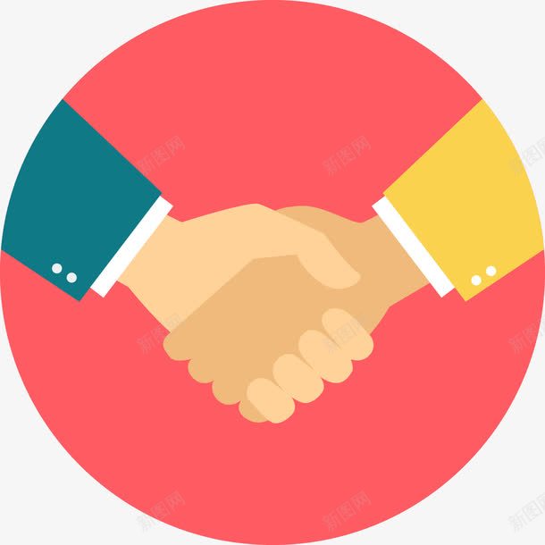 握手红色图标png_新图网 https://ixintu.com 卡通图标 合作伙伴 商业伙伴 商务合作 商务谈判 握手 握手ico 红色图标 达成协议